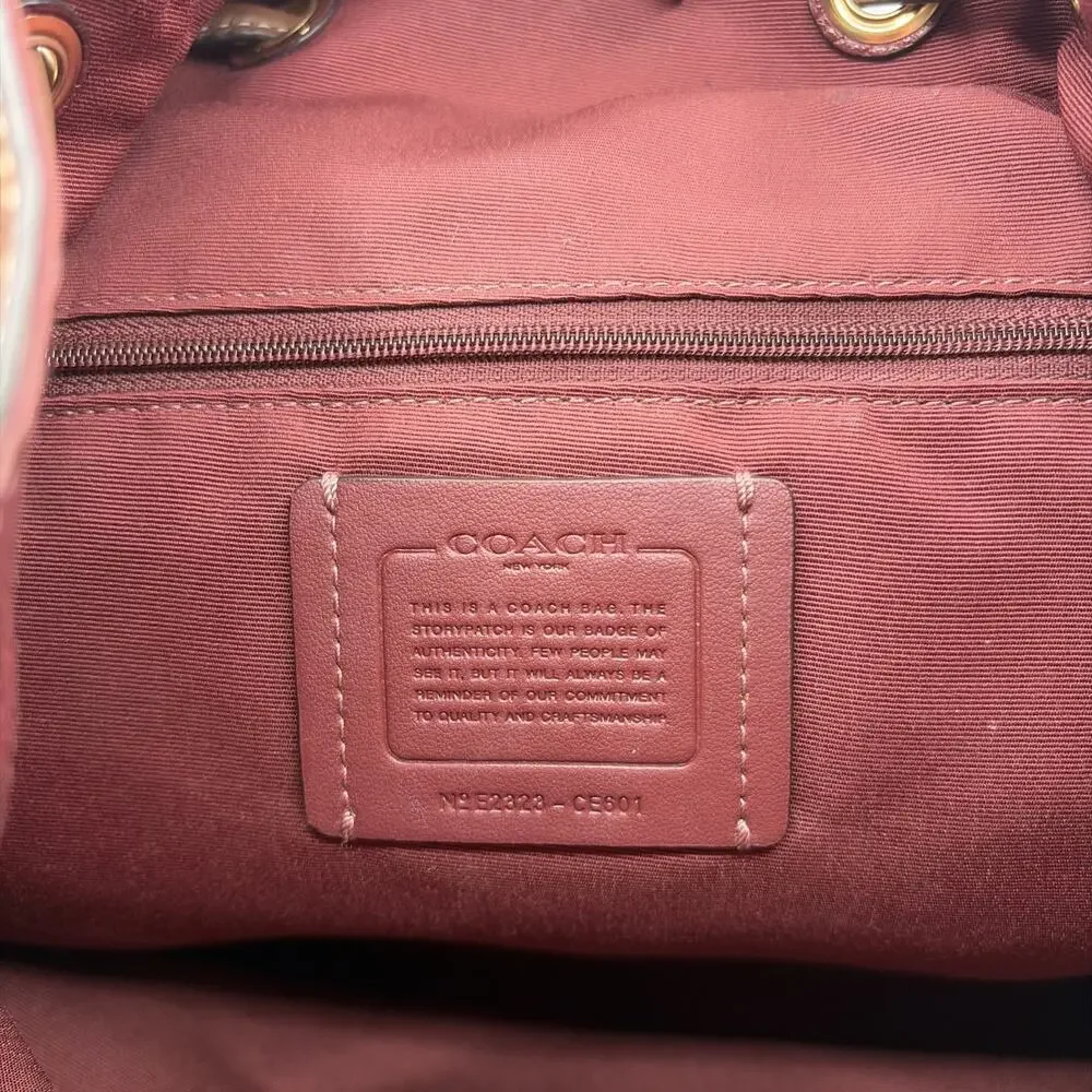 Coach Dempsey Drawstring Backpack In Signature Jacquard Patch Stripe Leather‎